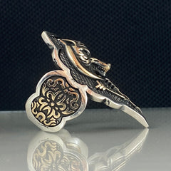 Lion Archer Thumb 925 Solid Silver Men Ring