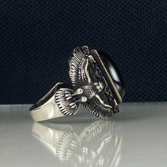 Black Onyx Stone 925 Solid Silver Handmade Ring