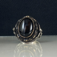 Black Onyx Stone 925 Solid Silver Handmade Ring