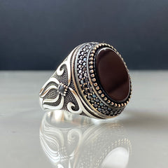 Black Onyx Gemstone 925 Sterling Silver Men Handmade Ring