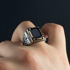 Black Onyx 925 Silver Men Ring