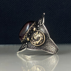 Agate Gemstone 925 Sterling Silver Men Ring