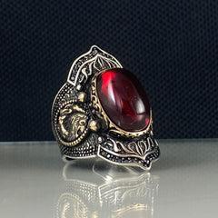 Agate Gemstone 925 Sterling Silver Men Ring