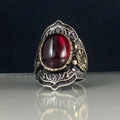 Agate Gemstone 925 Sterling Silver Men Ring