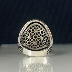 Turkish Flag 925 Sterling Silver Men Handmade Ring