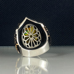 Yellow Citrine Stone 925 Sterling Silver Men Handmade Ring