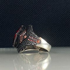 Red Ruby Gemstone 925 Solid Silver Handmade Ring