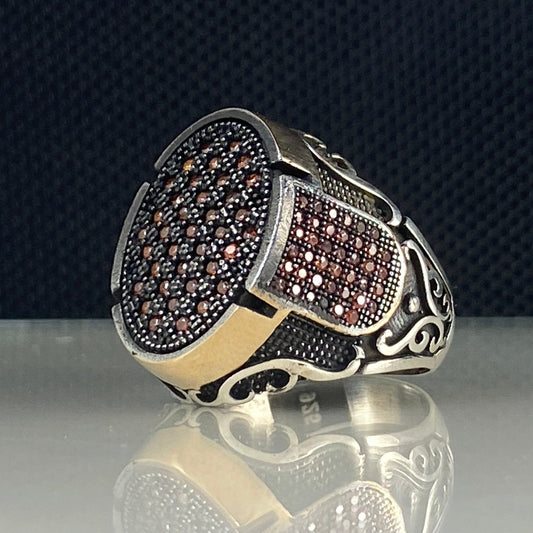 Cubic Zirconia 925 Sterling Silver Handmade Men Ring