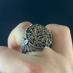 Seal Of Solomon 925 Sterling Silver Men Handmade Ring