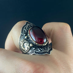 Agate Gemstone 925 Sterling Silver Men Ring