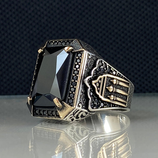 Onyx Gemstone 925 Sterling Silver Men Handmade Ring