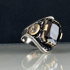 Onyx Gemstone 925 Sterling Silver Men Handmade Ring