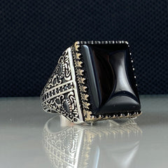 Black Onyx Gemstone 925 Sterling Silver Men Handmade Ring