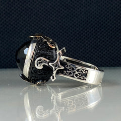 Classic Black Onyx Gemstone 925 Sterling Silver Handmade Ring