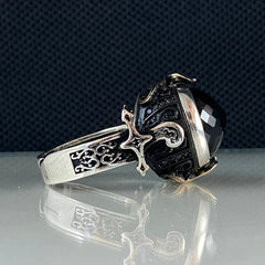 Classic Black Onyx Gemstone 925 Sterling Silver Handmade Ring