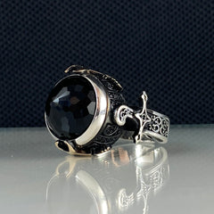 Classic Black Onyx Gemstone 925 Sterling Silver Handmade Ring