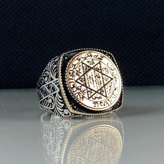 Seal Of Solomon 925 Solid Silver Star Of David Ring