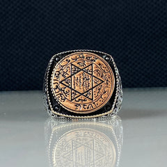 Seal Of Solomon 925 Solid Silver Star Of David Ring