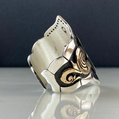 Arabic Calligraphy Archer Thumb 925 Solid Silver Ring