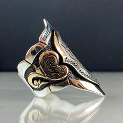 Arabic Calligraphy Archer Thumb 925 Solid Silver Ring