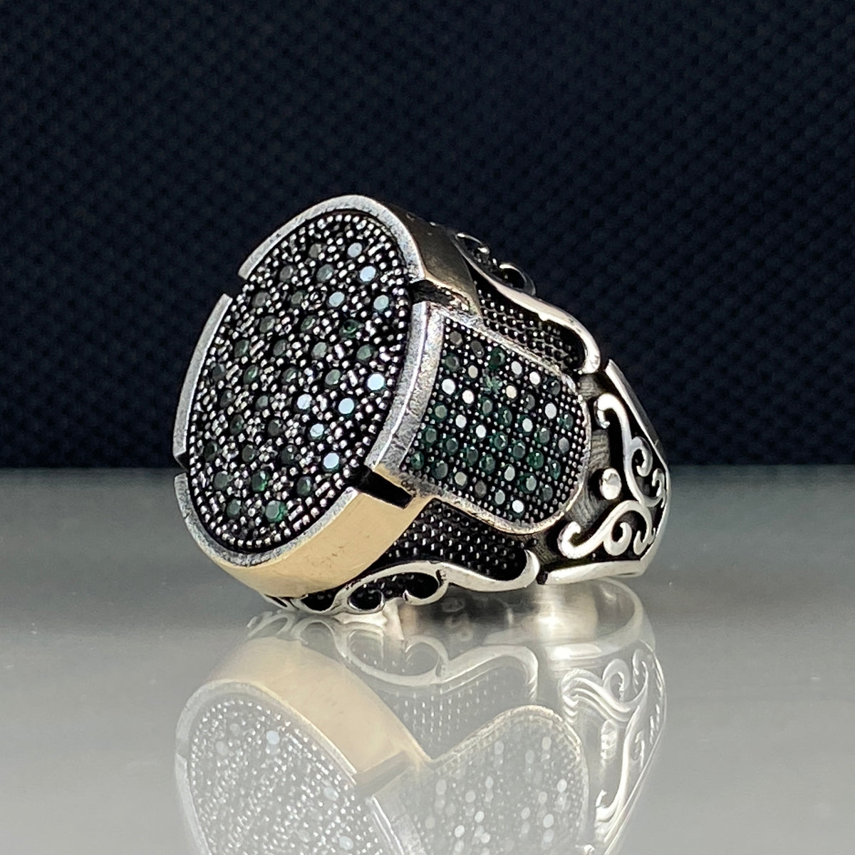 Men Handmade 925 Sterling Silver Men Handmade Ring Cubic Zirconia