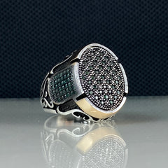 Men Handmade 925 Sterling Silver Men Handmade Ring Cubic Zirconia