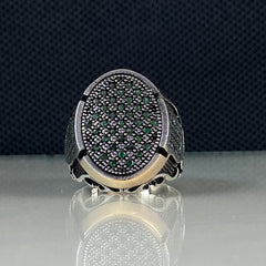 Men Handmade 925 Sterling Silver Men Handmade Ring Cubic Zirconia