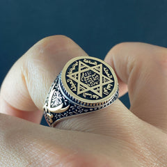 Seal Of Solomon 925 Sterling Silver Men Handmade Ring