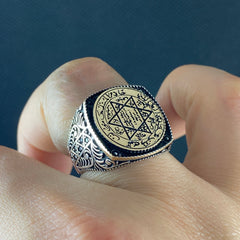 Seal Of Solomon 925 Solid Silver Star Of David Ring