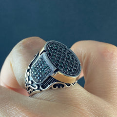 Men Handmade 925 Sterling Silver Men Handmade Ring Cubic Zirconia