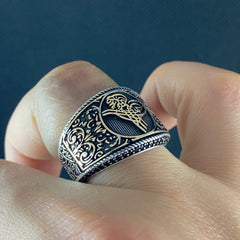 Ottoman Sign Turkish Handmade 925 Sterling Silver Handmade Vintage Ring