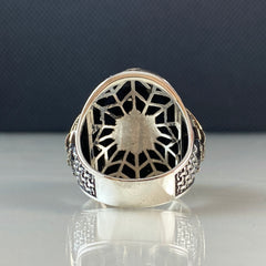 Oval Seal Of Solomon 925 Sterling Silver Men Vintage Ring