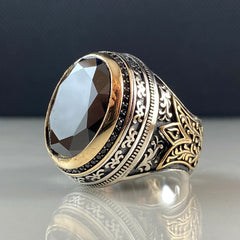 Onyx Black Gemstone 925 Sterling Silver Men Handmade Ring