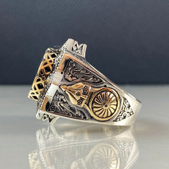 Large Seal Of Solomon 925 Sterling Silver Men Handmade Ring