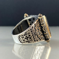 Large Seal Of Solomon 925 Silver Men Ring