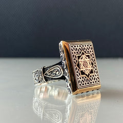 Seal Of Solomon 925 Sterling Silver Men Ring