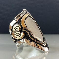 Archer Thumb 925 Sterling Silver Ottoman  Vintage Men Ring