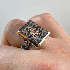 Seal Of Solomon 925 Sterling Silver Men Ring