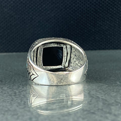 Black Onyx Gemstone 925 Solid Silver Men Ring