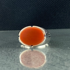 Red Agate Gemstone 925 Sterling Silver Handmade Men Ring