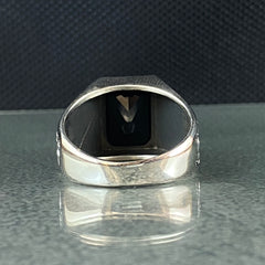 Black Onyx Gemstone 925 Sterling Silver Handmade Men Ring