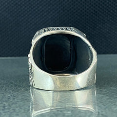 Eagle Animal Black Onyx Stone 925  Sterling Silver Handmade Ring