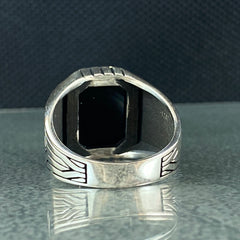 Black Onyx Gemstone 925 Sterling Silver Handmade Ring