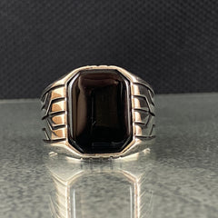 Black Onyx Gemstone 925 Sterling Silver Handmade Ring