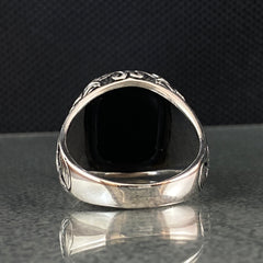 Black Onyx Stone 925 Sterling Silver Men Ring