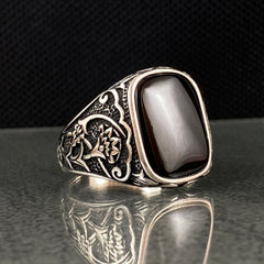 Black Onyx Stone 925 Sterling Silver Men Ring