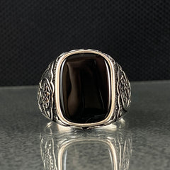 Black Onyx Stone 925 Sterling Silver Men Ring