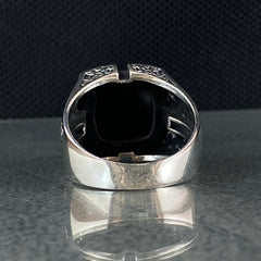 Black Onyx Gemstone 925 Sterling Silver Handmade Men Ring