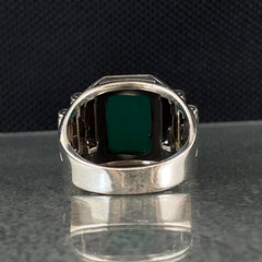 Green Agate Gemstone 925 Sterling Silver Handmade Ring