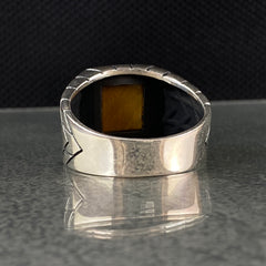 Brown Tiger Eye Stone 925 Sterling Silver Handmade Ring